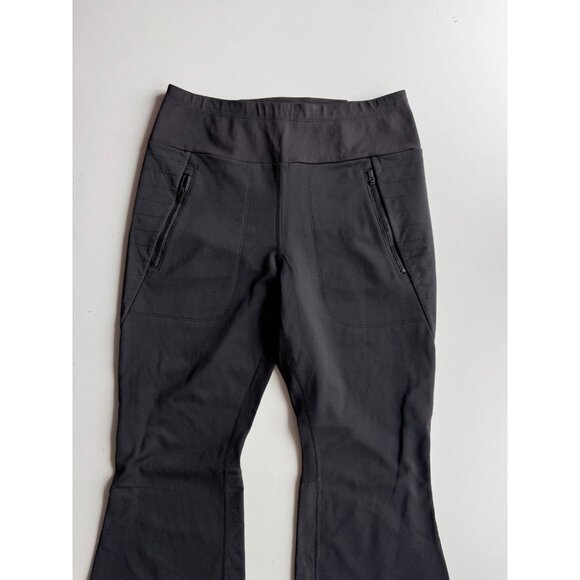 ATHLETA Peak Hybrid Fleece Black Brushed Flared Boot Cut Pants, Size S - Picture 4 of 16